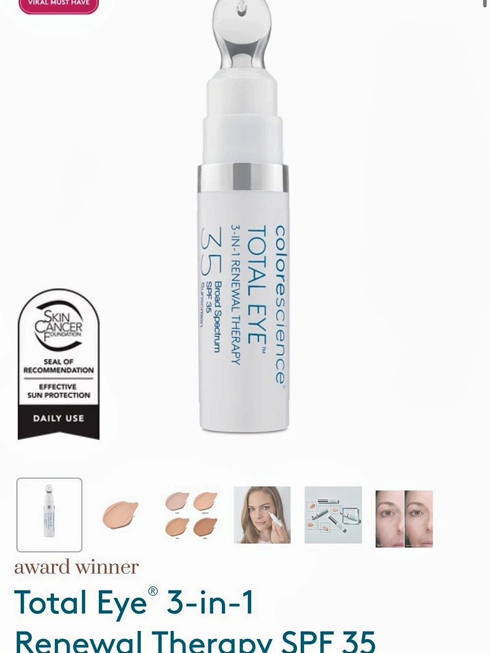Colorescience Total Eye 3-in-1 Renewal Therapy SPF 35 Eye Treatment  MEDIUM